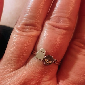 Customer photo, Skull Stacking Ring
