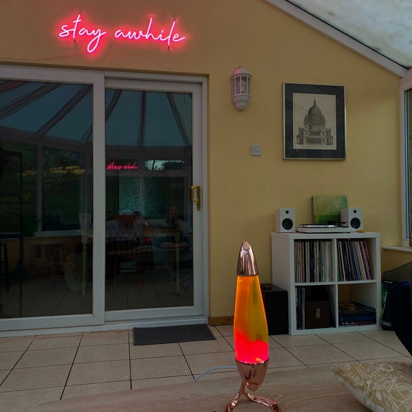 Stay Awhile Neon Sign - Custom Neon Sign Bedroom - LED Light up Sign - Etsy