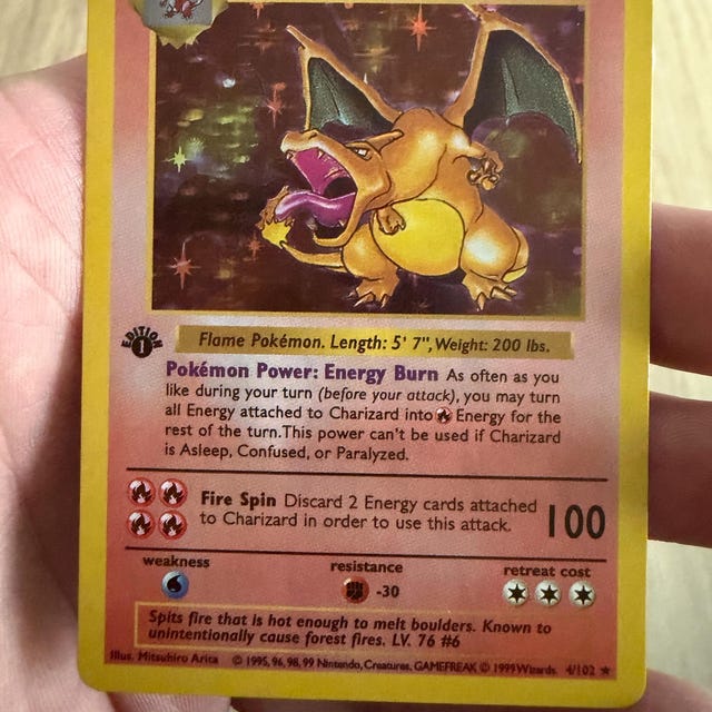 1st Edition Shadowless Holo Charizard 1999 Replica - Etsy 1st Edition Shadowless Holo Charizard 1999 Replica - Etsy