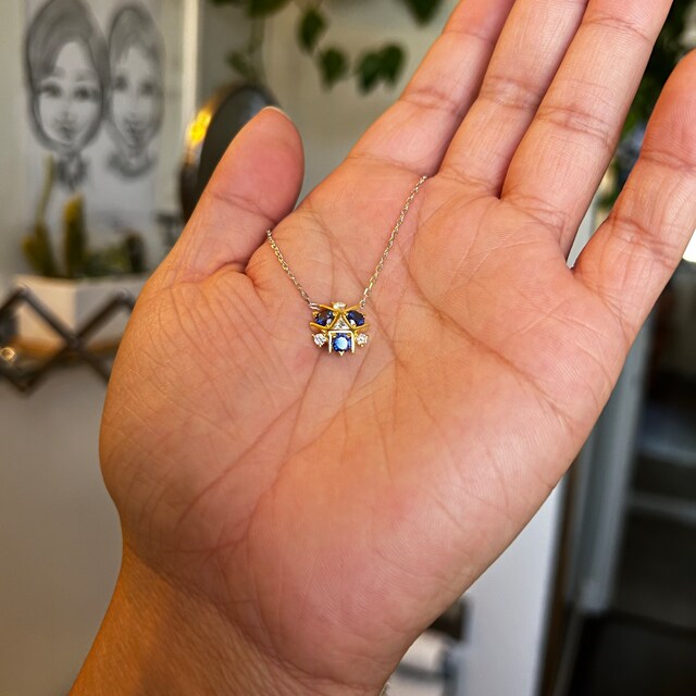 Triforce Zora's Pendant Sapphire Spiritual Stone Diamond