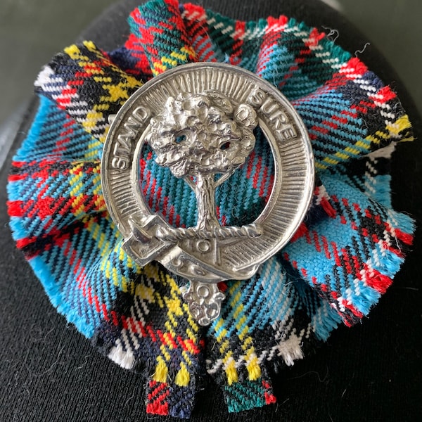 MacFarlane Hunting Ancient Tartan Crest Christmas Ceramic Ornament