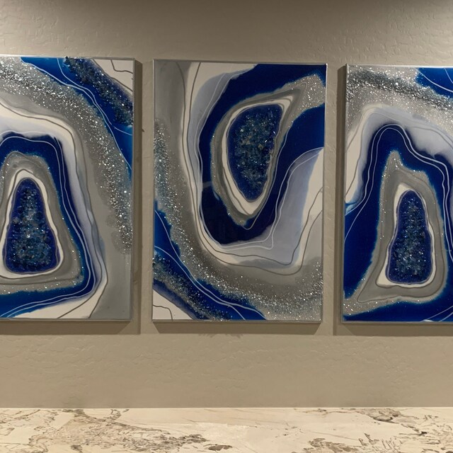 Crystal Geode Resin Glass Quartz Painting Agate Abstract