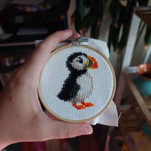 Puffin Cross Stitch Pattern PDF Bundle - Set of 3 Puffin Patterns