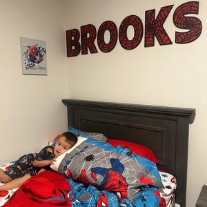 Spider Themed Font, Superhero, 3D Font, Kids Bedroom, Wooden Letters