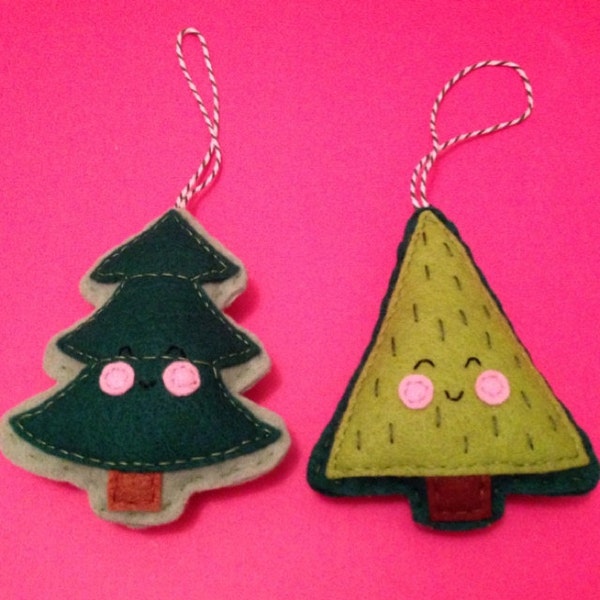 PDF Pattern - Merry Little Trees Sewing Pattern, Christmas Ornament ...