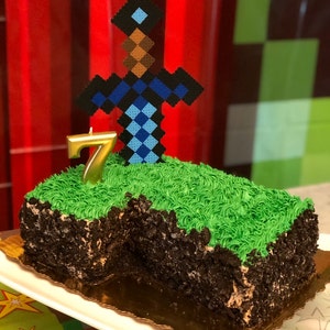 Minecraft - Espada - Grãos de Açúcar - Bolos decorados - Cake Design