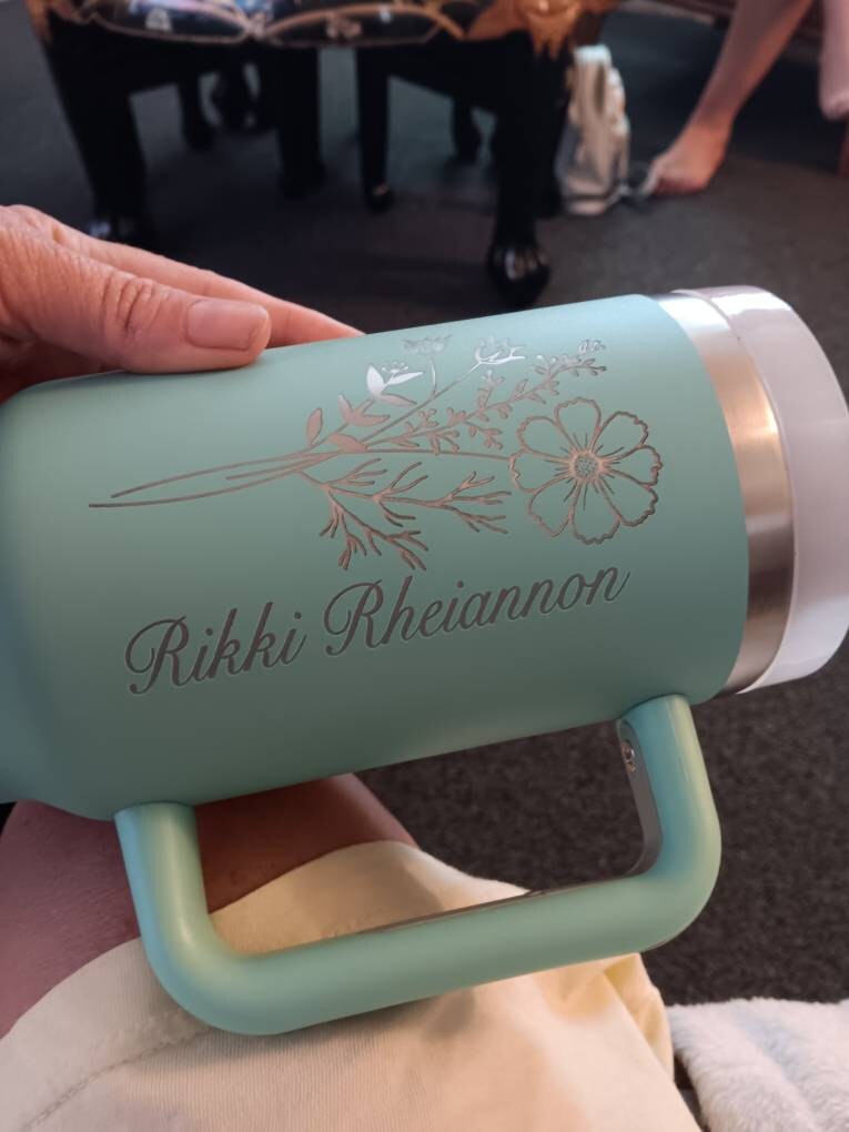 Personalized Birth Flower 40oz Tumbler | Custom Bridesmaid, Mom, Gift for Girls' Trip & Vacation