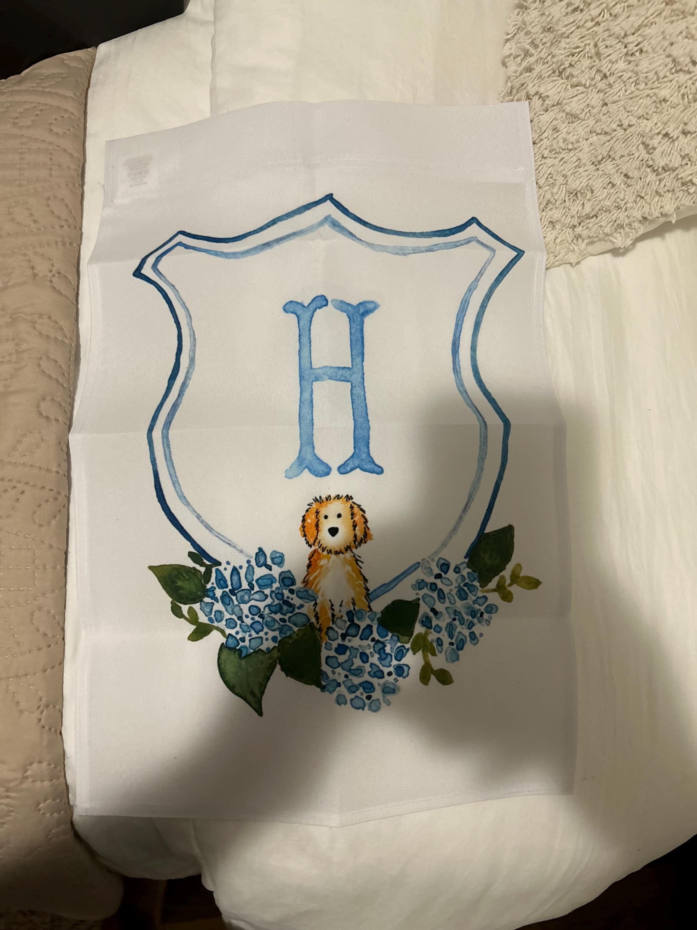 The Katherine Crest Mix and Match Pet Garden Flag | Personalized Pet Yard Flag, Goldendoodle, Golden Retriever, Lab, GSP, Spaniel, Cat