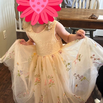The Fall Violet - Girls Floral Dress - Sage