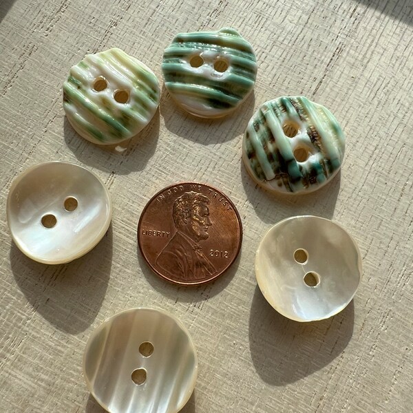Scarce Green Snail Vintage Buttons, Nice Quality Natural Mother of ...