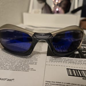 Oakley Splice Vintage Grey and Blue Metal 90s Gorpcore USA Y2K