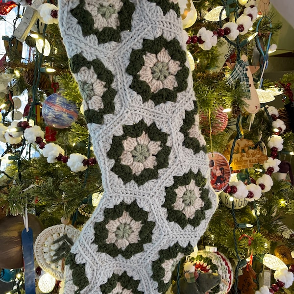 Granny Hexi Stocking Crochet Pattern - PDF Instant Digital Download - Etsy