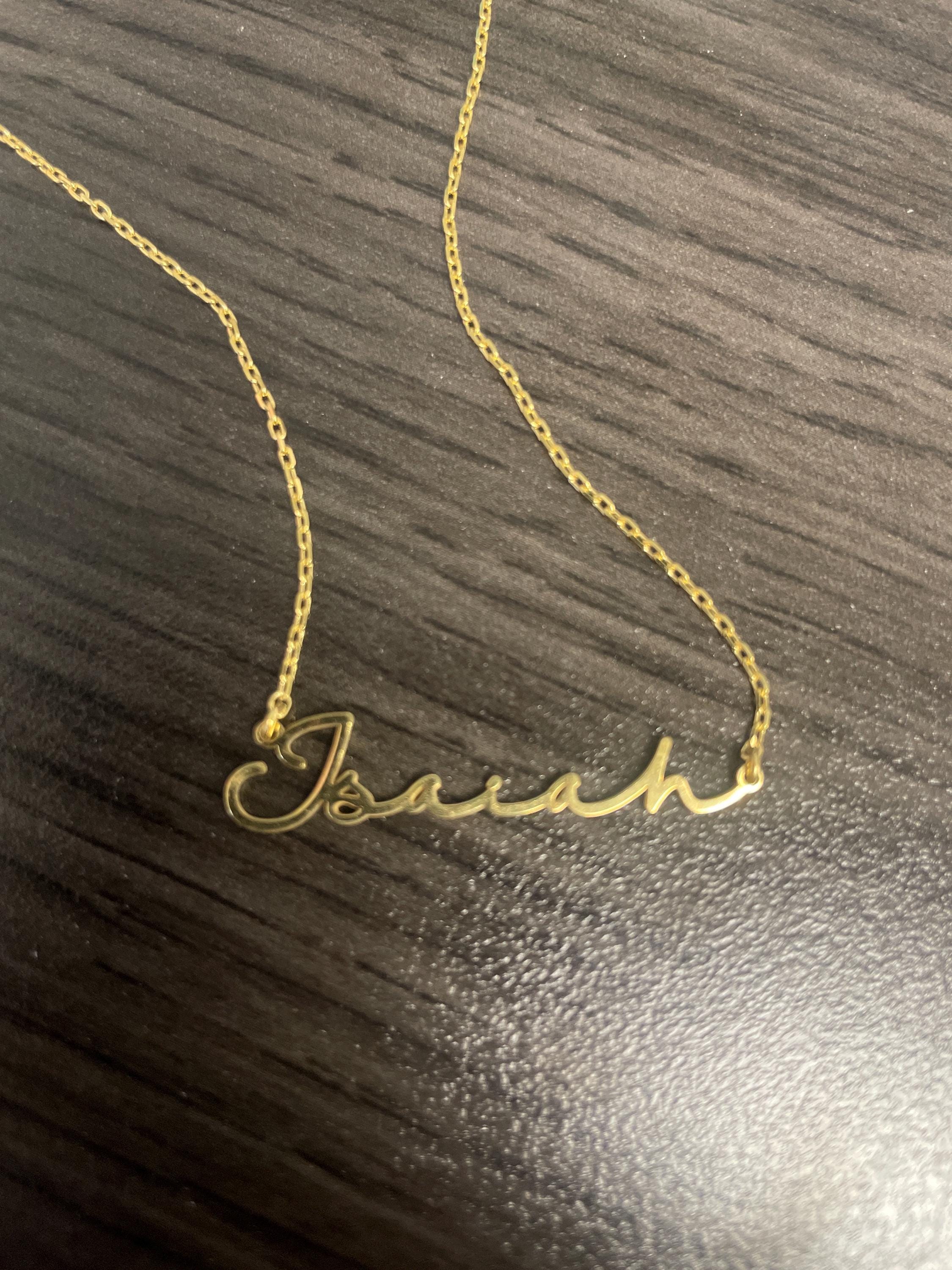 Namenskette Gold, Namensschild Halskette 14k Massivgold, Personalisierter Namensschmuck, Gold filled Name, Mama Halskette, Personalisierter Namensschmuck, AU20