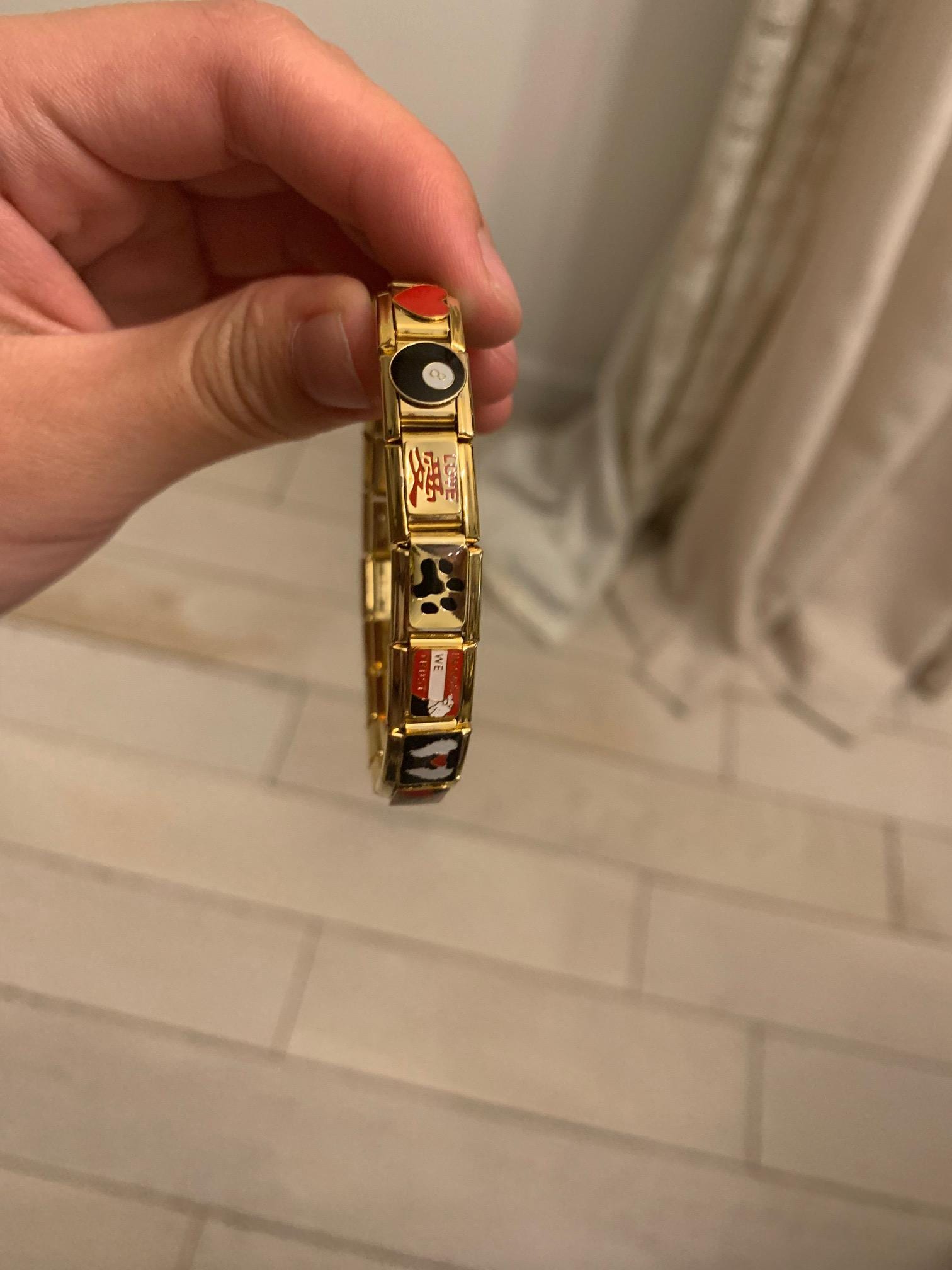 Gold Italian Bracelet, Custom Gold Italy Charms, Personalized Italian Bracelet, Italy Charms
