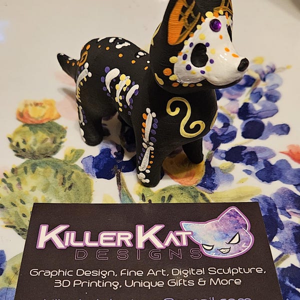 Original Sugar Skull Bunny Figurine Hand Painted 3D Printed - Etsy