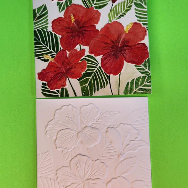 Embossed Floral Greeting Cards Set: Blank Note Cards, Heavy White Card ...
