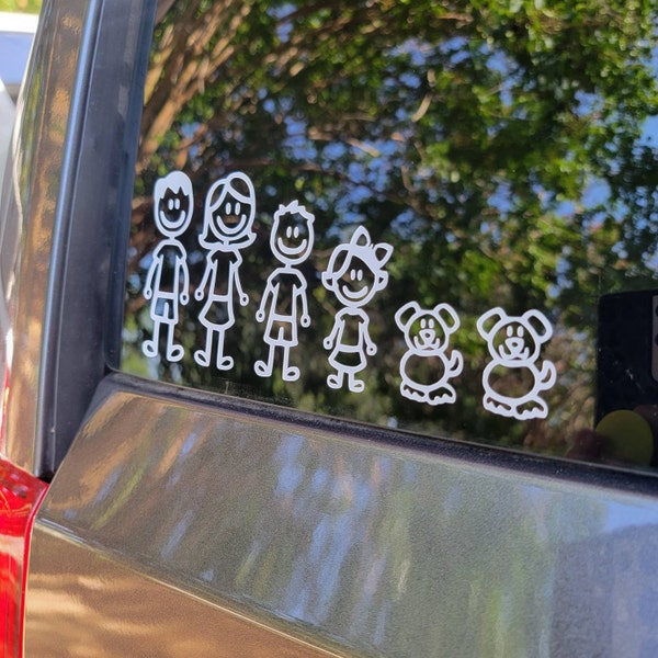 Stick People Family Car Decal, Stick Family Sticker, Stick Figure ...