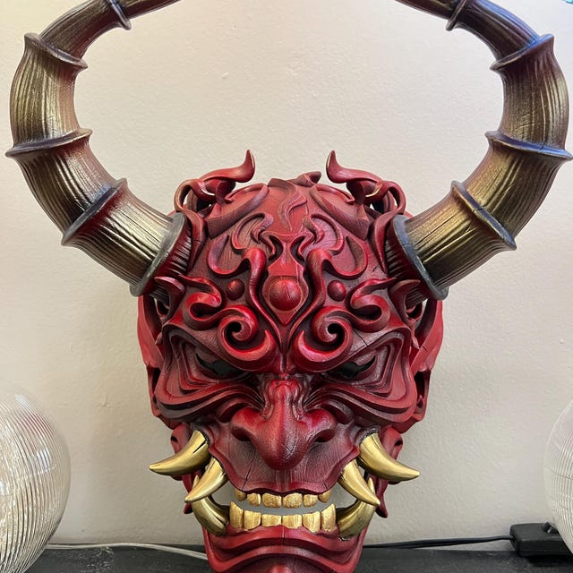 Traditional Japanese Hannya & Oni Half Masks - 3D Printable