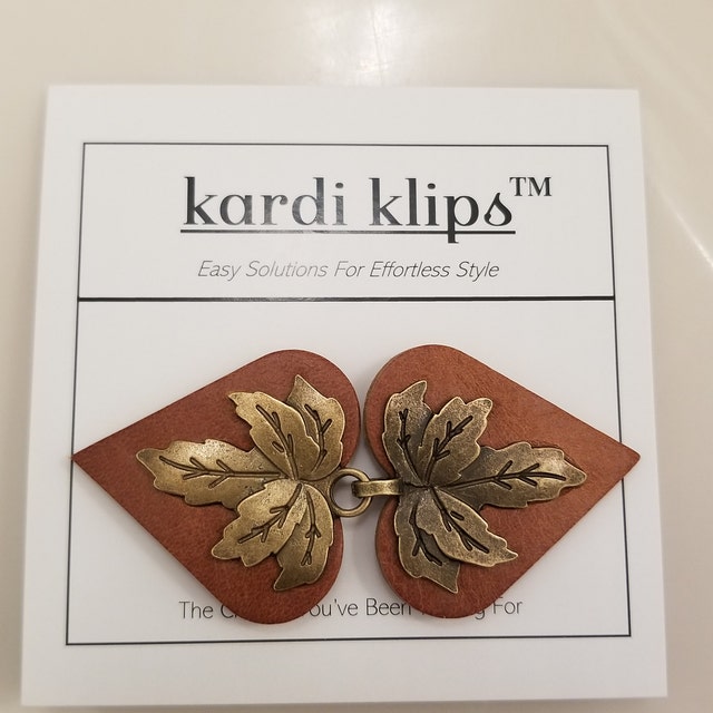Cinch Clip | Waist Cincher | Bronze Leaf on Brown Leather
