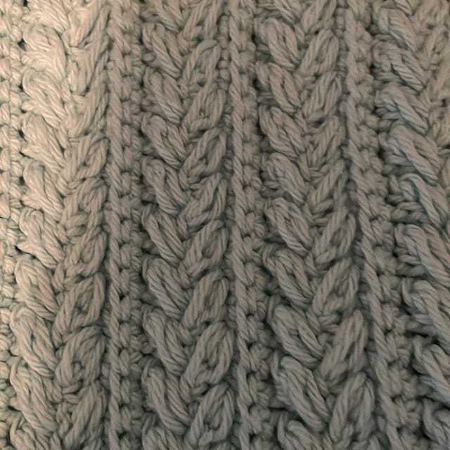 A customer's finished Cozy Wheat Crochet Pattern Bundle
