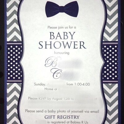 Bow Tie Baby Shower Invitations Editable Pdf, DIY 4x6 Printable Grey ...