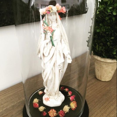 Virgin Mary Statue With Lilies , Catholic Statue, Home Decor, Garden ...