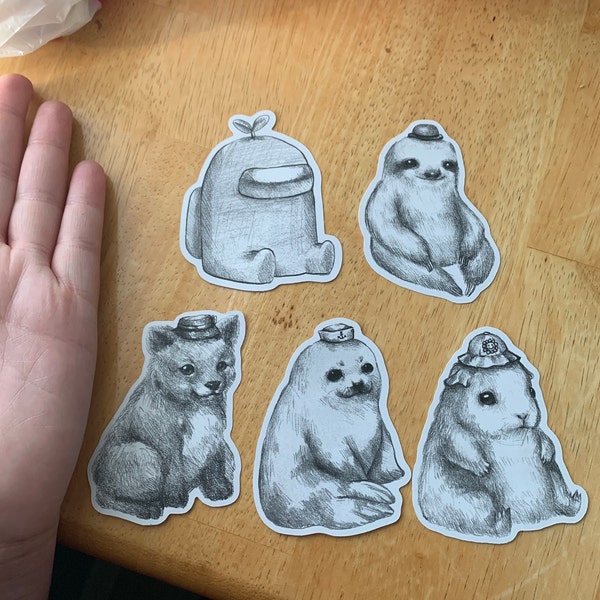 Fat Little Bunny Sketch Drawing Illustration 8 5 X 11 Animal Art