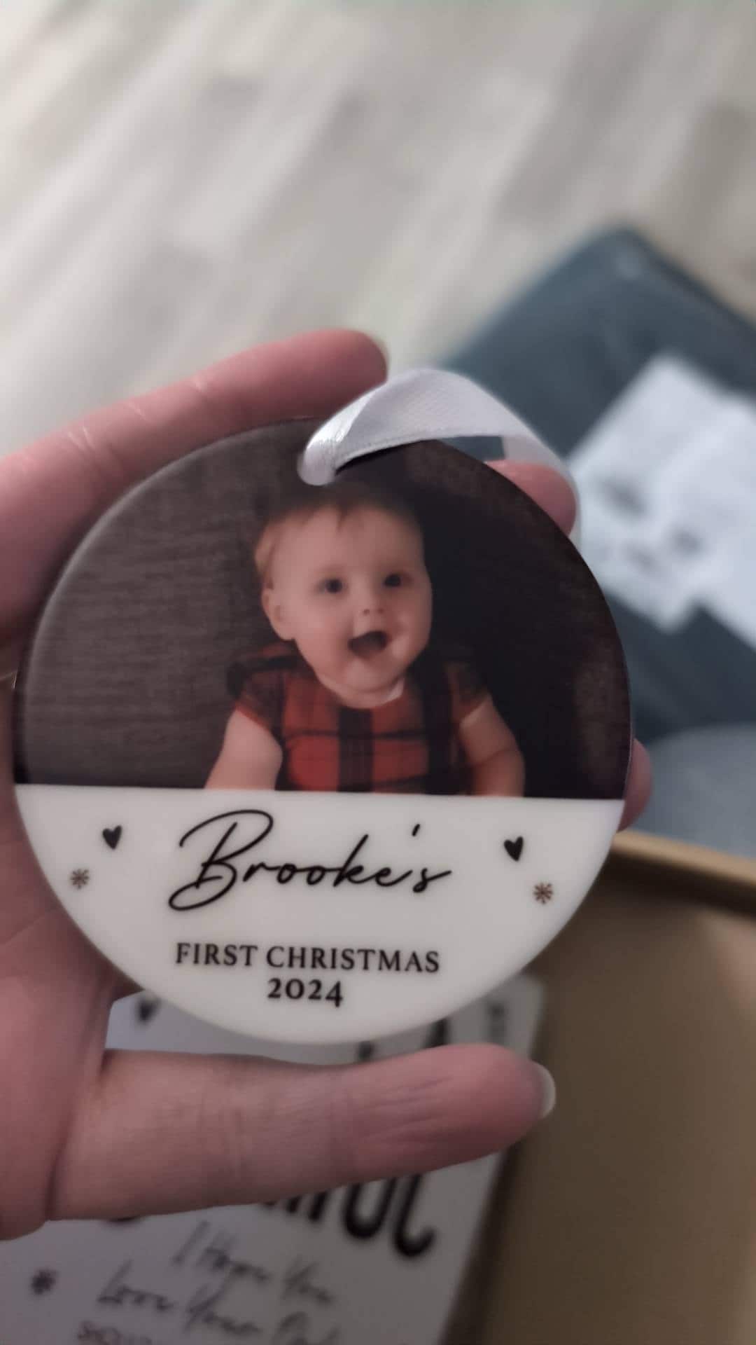 Personalised Babys First Christmas Bauble | Babys 1st Christmas Bauble | Baby’s 1st Christmas Gift | 1st Christmas Decoration - Photo Upload