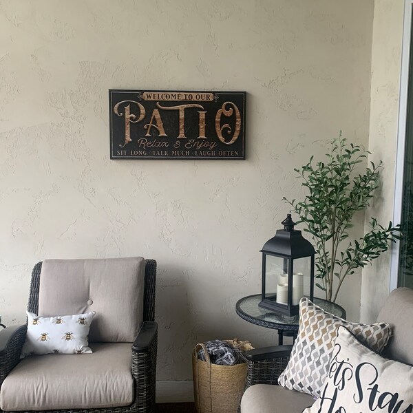 Personalized Patio Sign Backyard Bar and Grill Pool Deck Custom Name ...