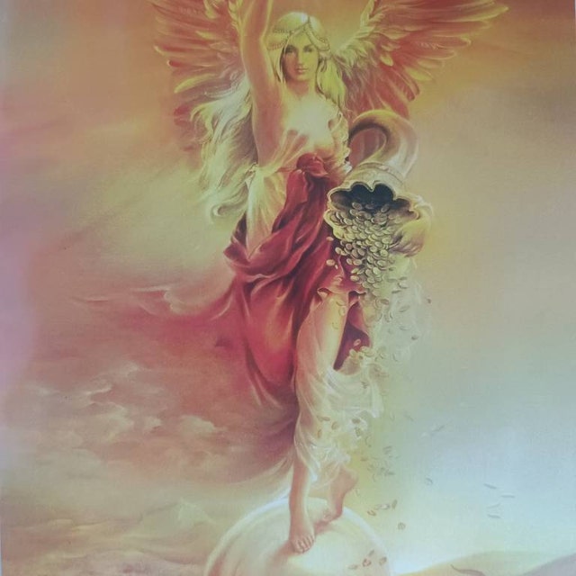 Art Print Fortune Angel Goddess Abundance Wealth Balance