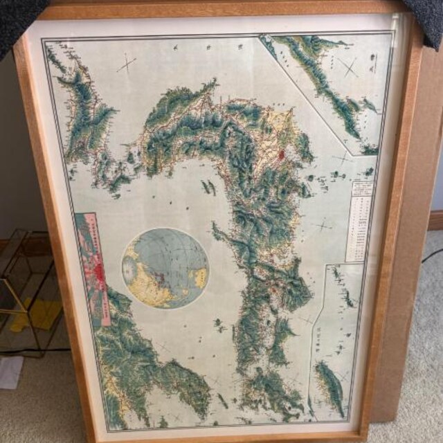 最新日本國地圖 ASIAE NOVA DESCRIPTIO 額装アート　レトロ Japan Map 1920, Vintage Japan Map, Old Japan Art, Wall Art Gift