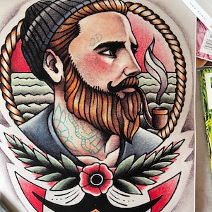 The Ginger Sailor Tattoo Art Print - Etsy