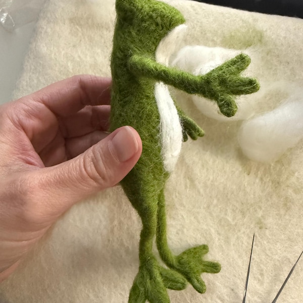 Felt Frog Tutorial Poseable Frog Doll- Digital FILES and Video Tutorial - Needle Felt ...