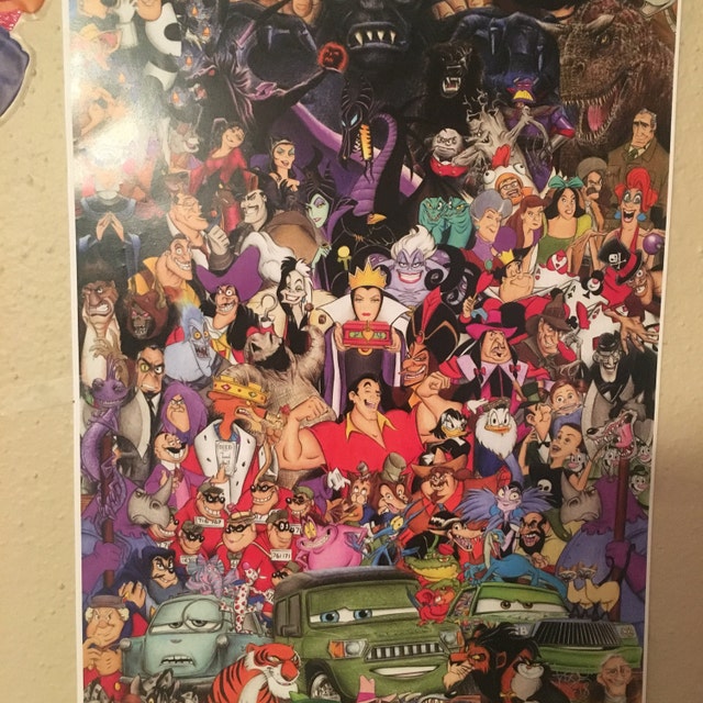 Ultimate Disney Villain Montage 11 x 17 colored pencil