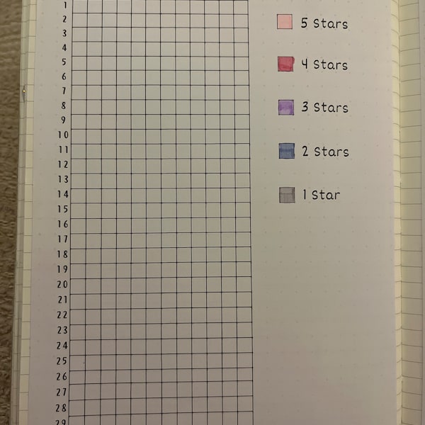 Year in Pixels - PRINTABLE Journal Page - Planner Page - Daily Tracker ...