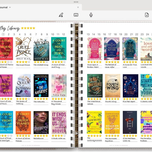 Reading Journal Digital Planner for iPad & Android Gift for Book Lover ...