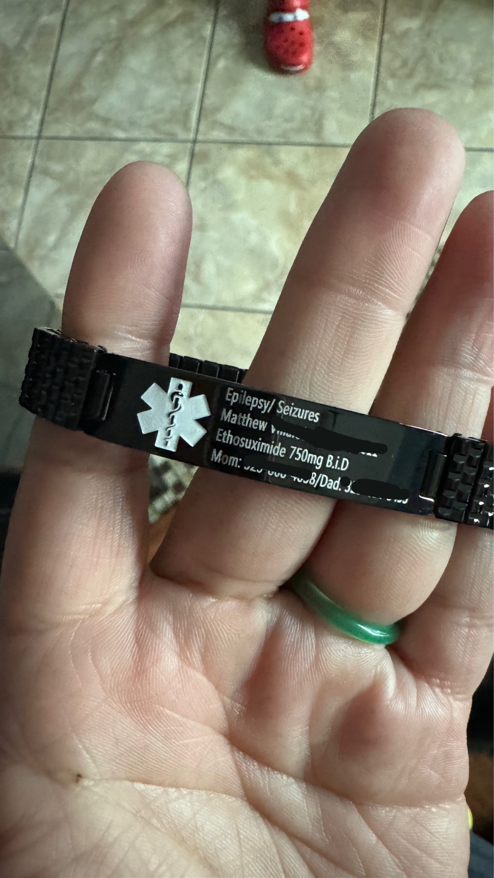Personalized Medical Alert Bracelet for Men,Including Medical Information and Contact ID,Gift for Epilepsy, Hypertension, Dizziness Patient