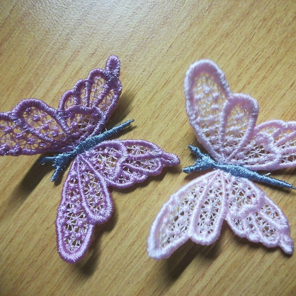 Cute FSL Butterfly Dimensional Free Standing Lace Machine Embroidery ...
