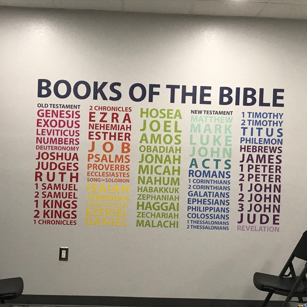 Books of the Bible - Wall Decal - Youth Room - Church - Colorful ...