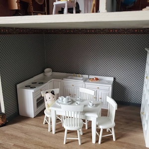 Maison de poupées unité de base sans ourlets Bare bois miniature cuisine meubles un 