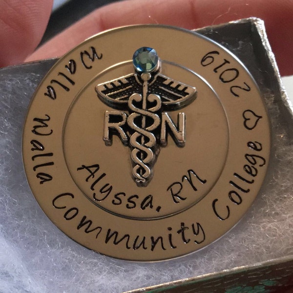 Personalized Nursing Pin / LPN BSN RN / Nurse Pin / Nursing Student ...