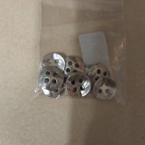 Lot De 10 Boutons Vintage En Métal Argenté 14 Mm - Neuf - France