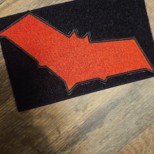Red Bat Symbol Embroidered Patch - Etsy