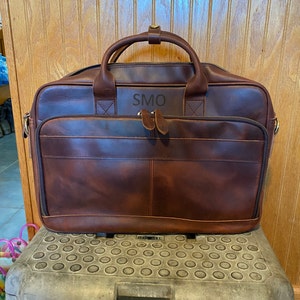 Personalized Vintage Leather Briefcase, Messenger Bag, Men Leather ...