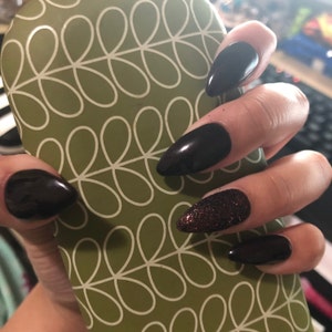 Melted Chocolate Press On Nails Fake Nails Glitter Nails Etsy