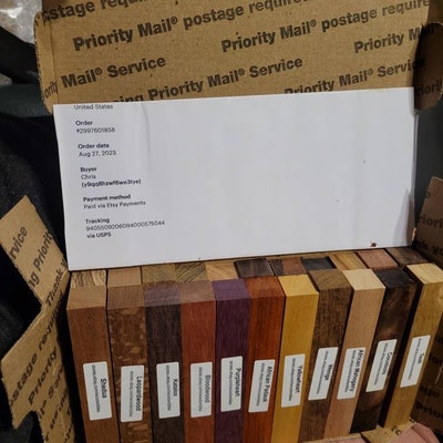 Exotic Wood Pen Blanks 22 ¾" X 5" - Cocobolo, Zebrawood, Bocote & More For Turning Cocobolo Craft Turning Blanks - Foto 7