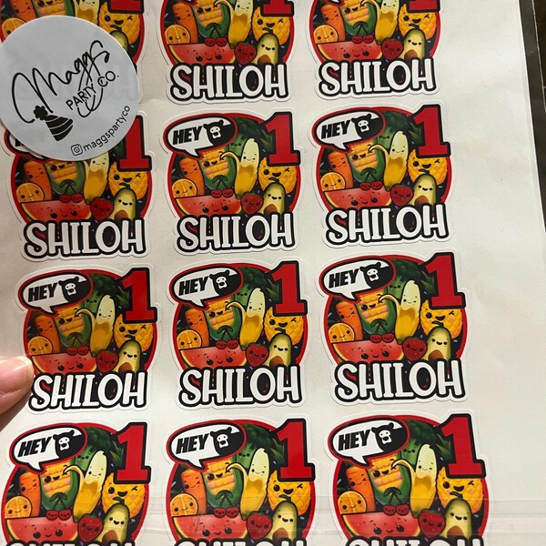 Hey Bear Sensory Birthday Stickers, Party Favor, Goodie Bag Box