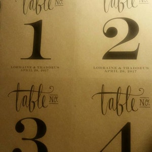 Custom wine labels table numbers