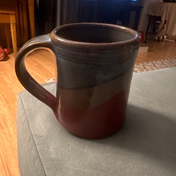 Handmade Pottery Coffee Mug- Raspberry Twilight Glaze-14 Oz Stoneware ...