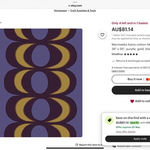 Marimekko Kaivo Cotton Fabric, Sold by Yard 36